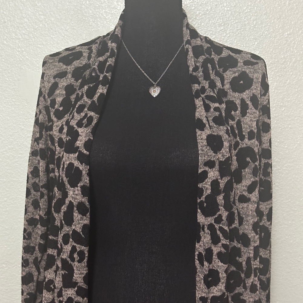 Black & Gray, Maurices, Cheetah Cardigan